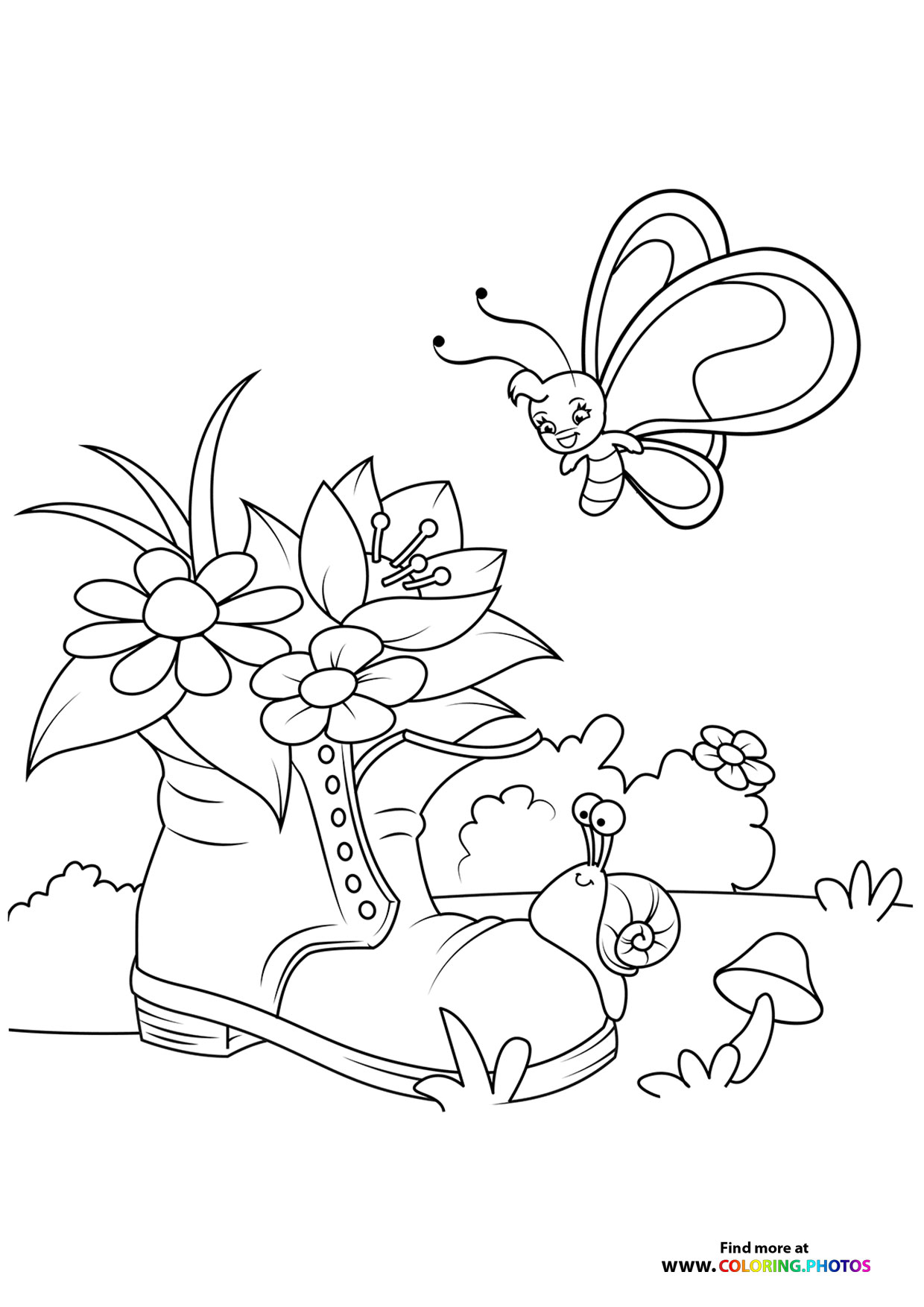 Spring animals and flowers