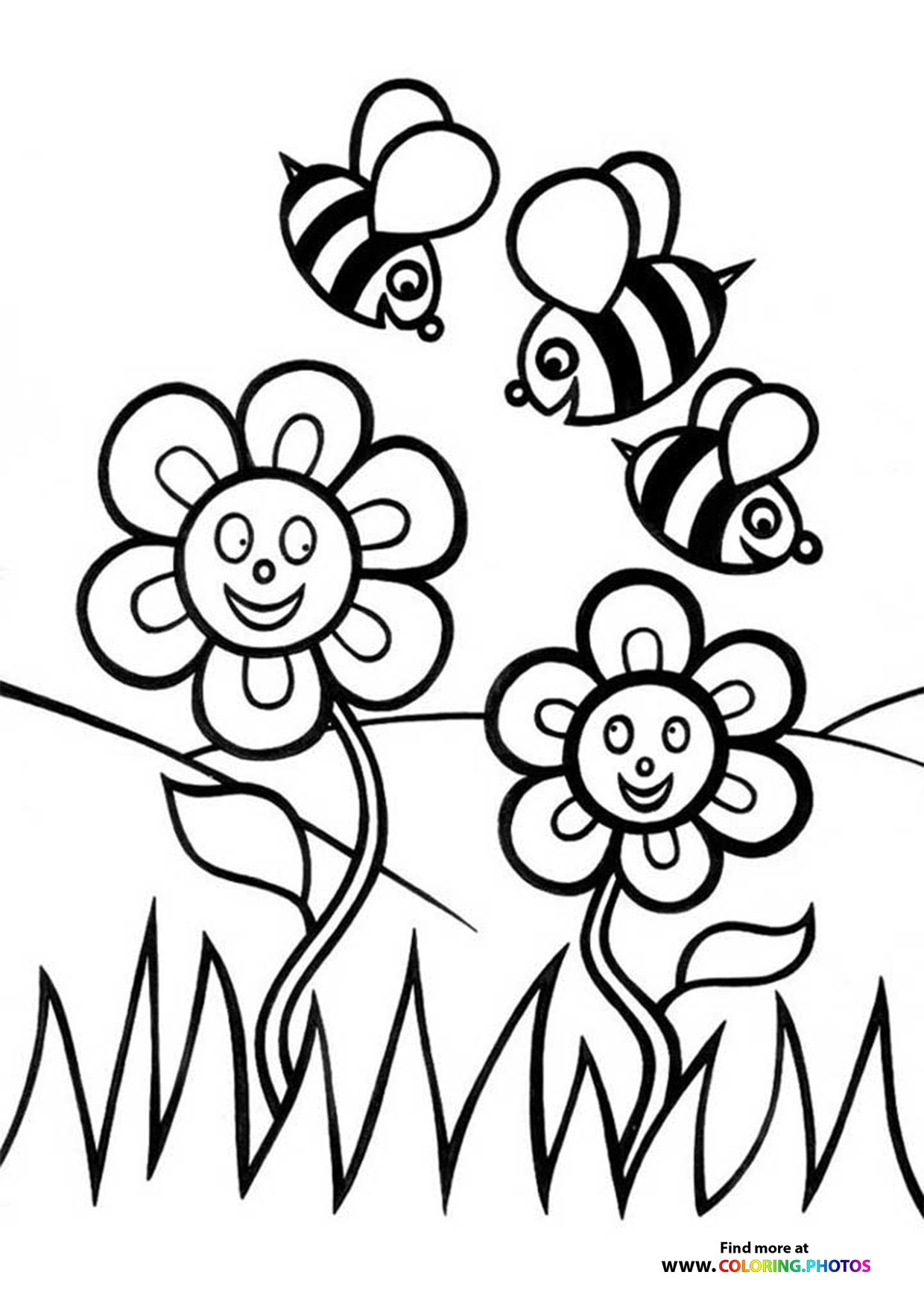 Spring bees and flowers