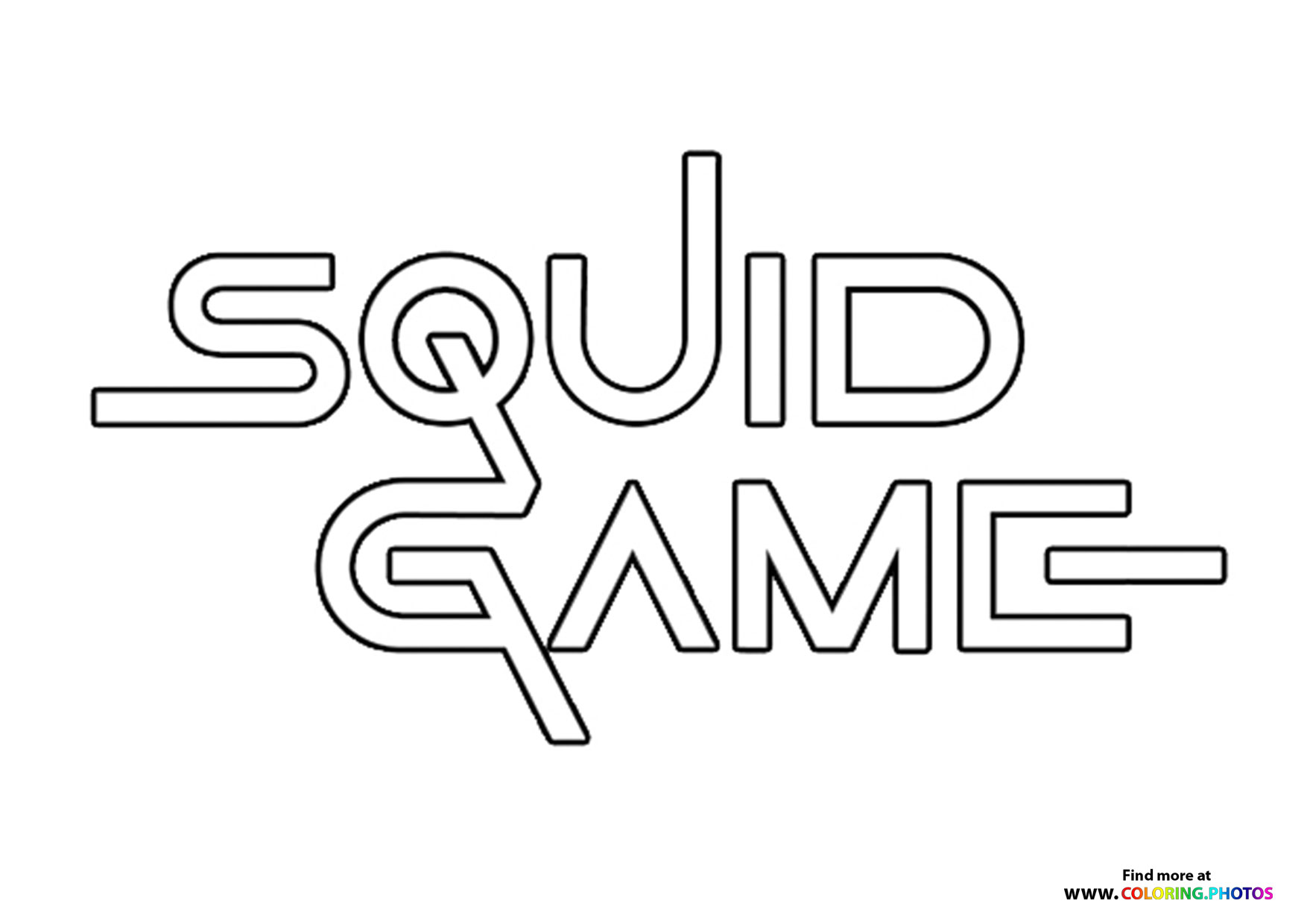 Squid game logo coloring page