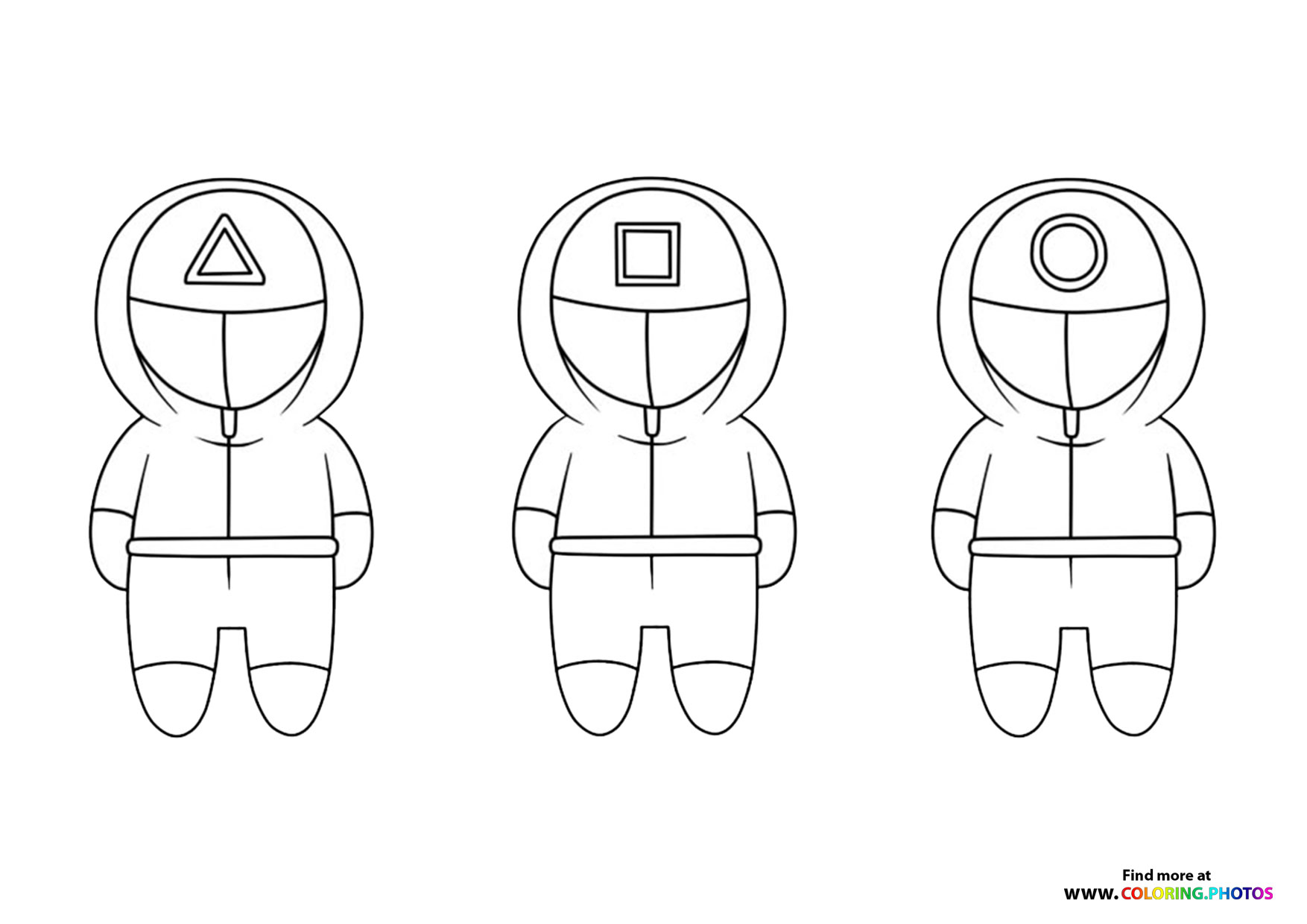 Squid game guards coloring page