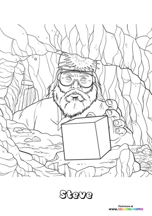 Steve with Glasses in the Minecraft Cave