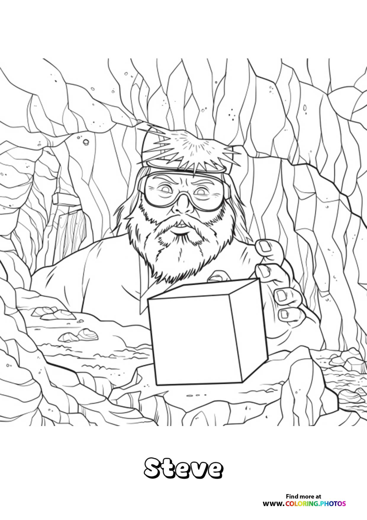 Steve with Glasses in the Minecraft Cave