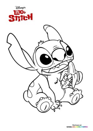 Stitch Holding a Banana