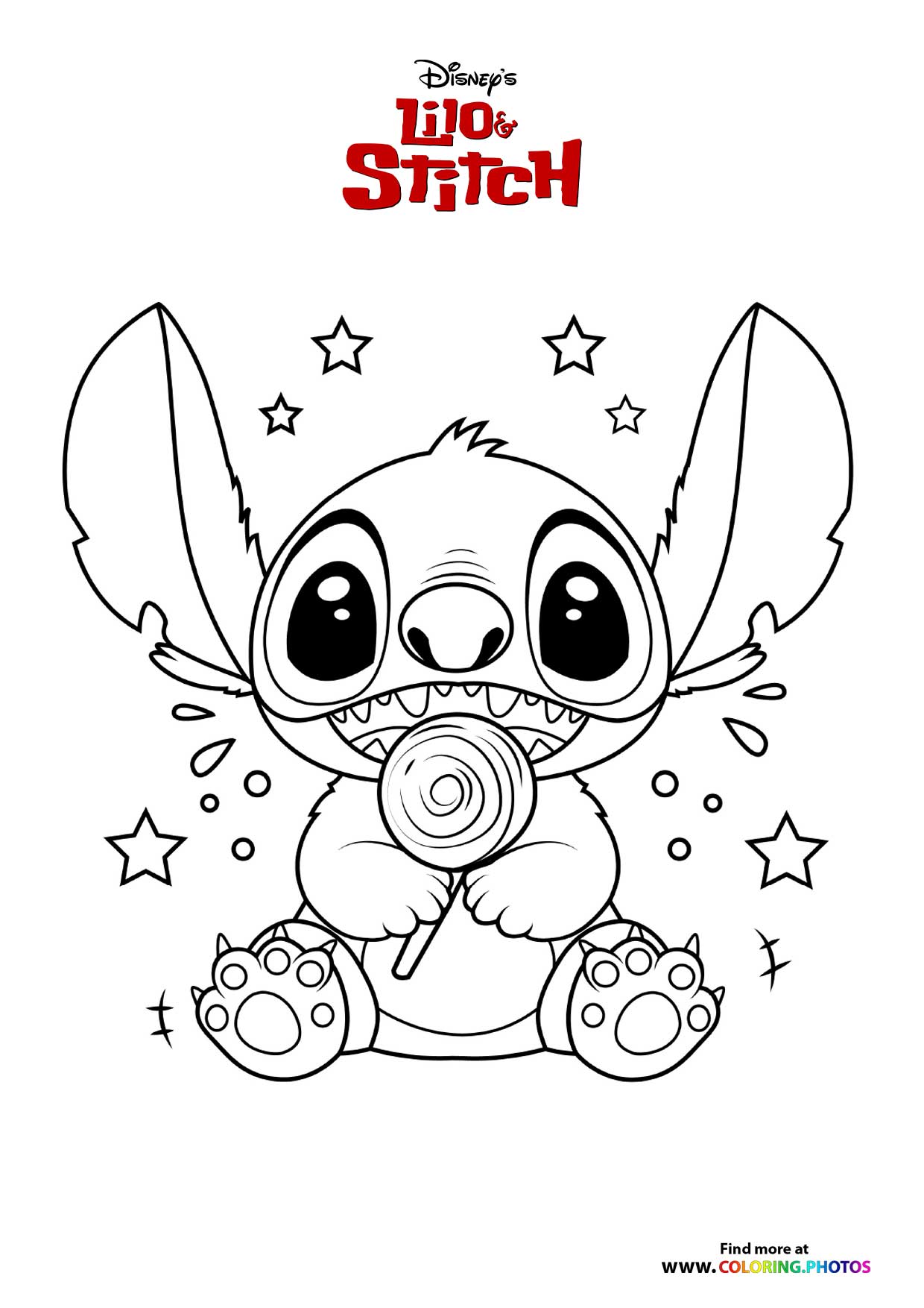 Stitch with Big Ears and Stars