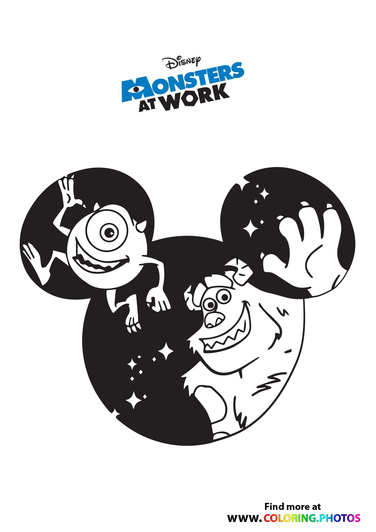 Sulley and Mike waving - Monsters at work