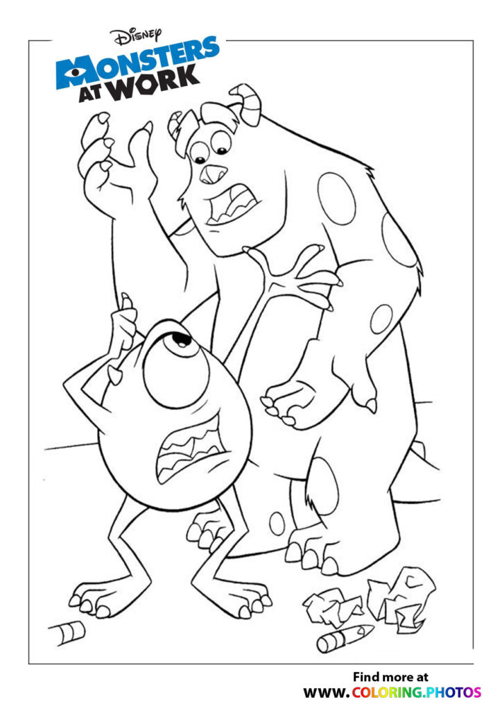 Sulley and Mike worried - Monsters at workSulley and Mike worried - Monsters at work