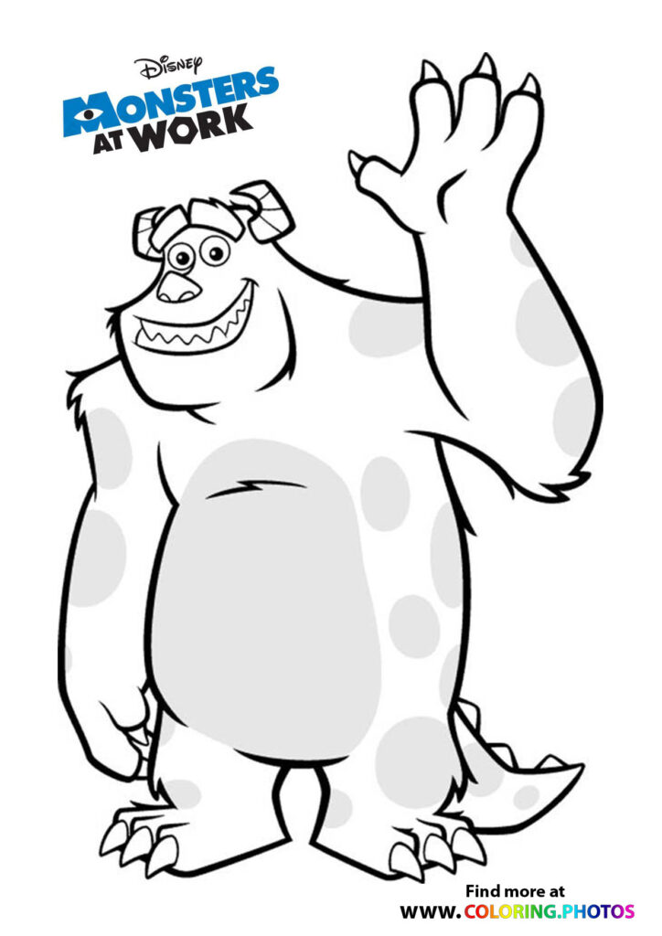 Sulley waving - Monsters at work