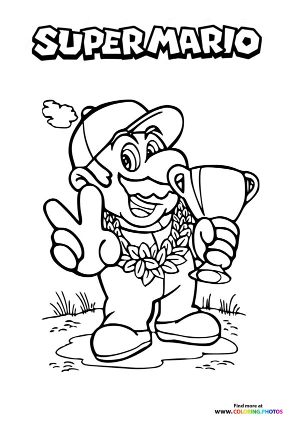 Super Mario With Trophy