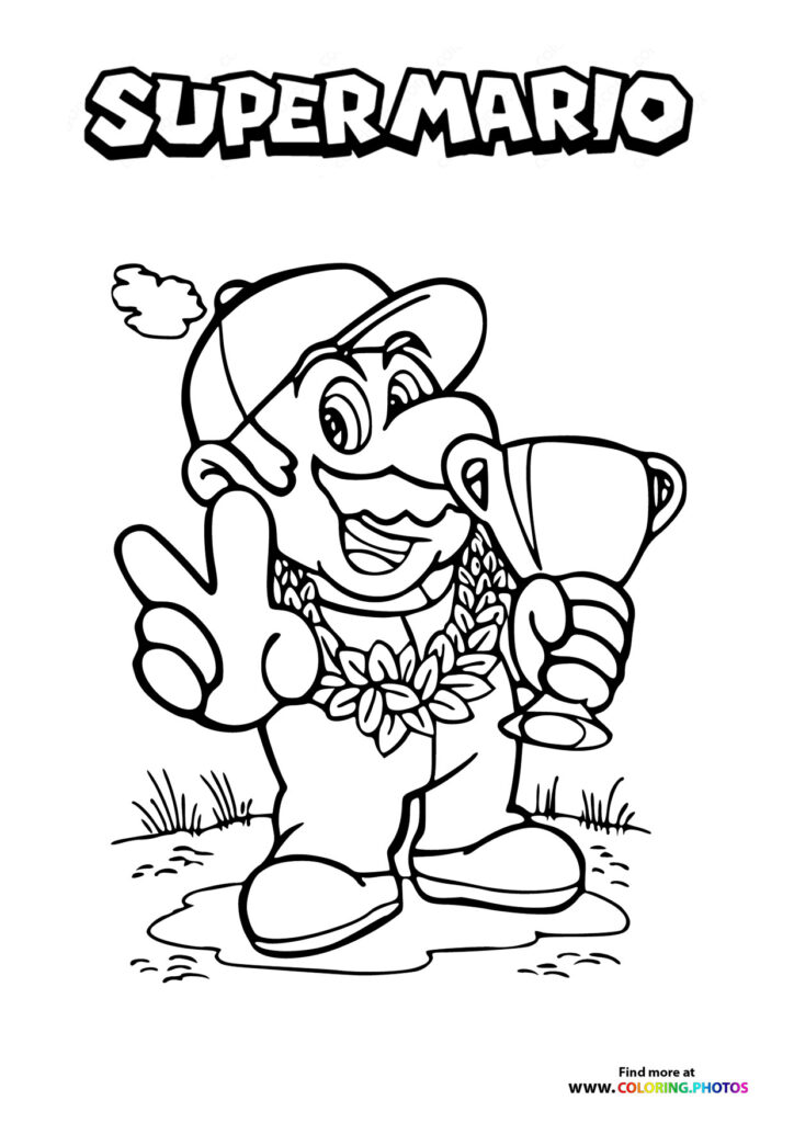 Super Mario With Trophy