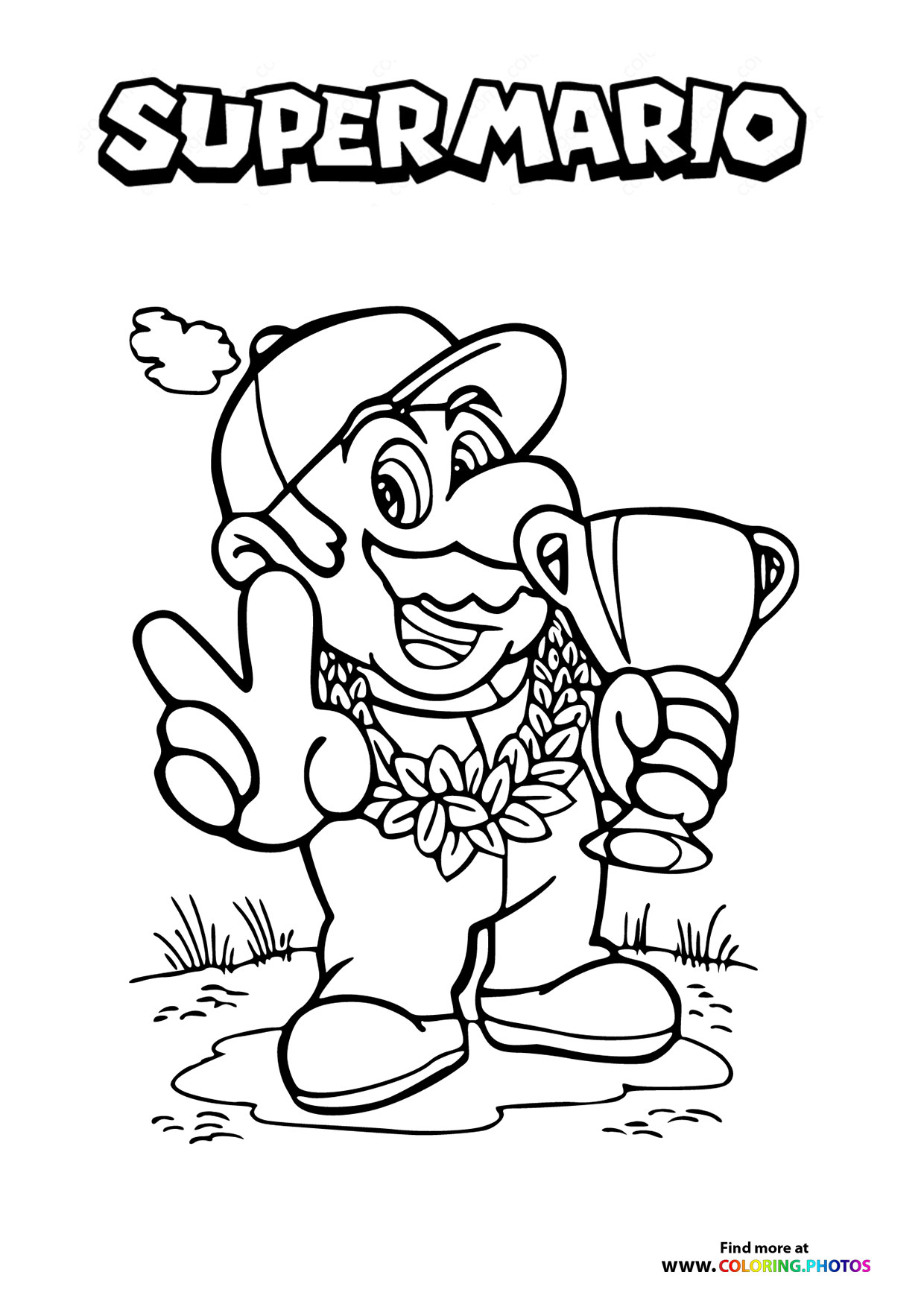 Super Mario With Trophy
