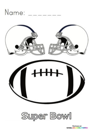 Super bowl helmets and football
