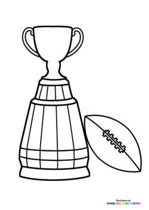 Super bowl trophy and football