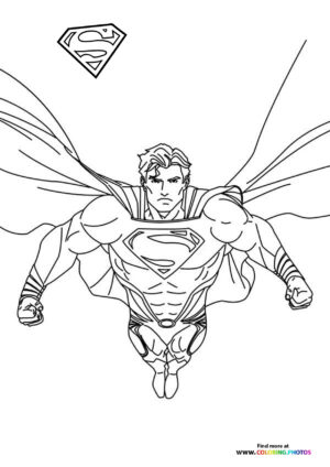 Superman posing in the sky