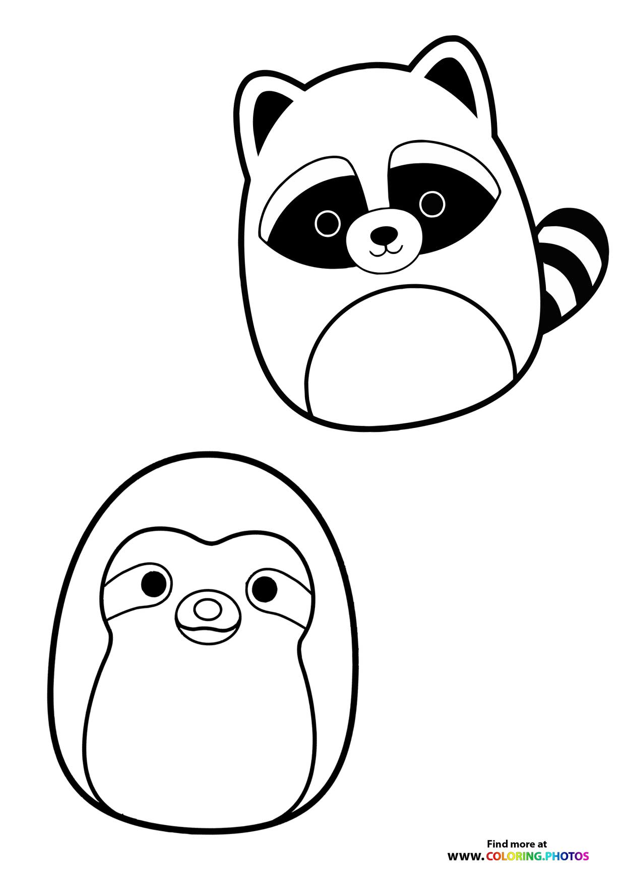 Raccoon and Penguin Squishmallows