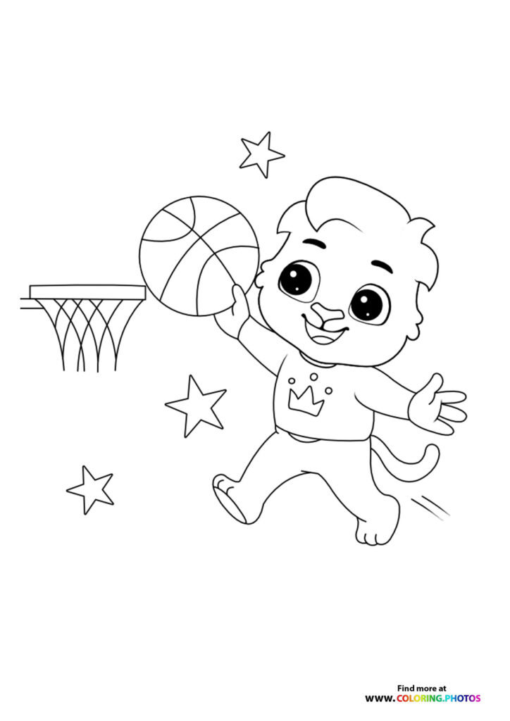 Teddy bear playing basketball