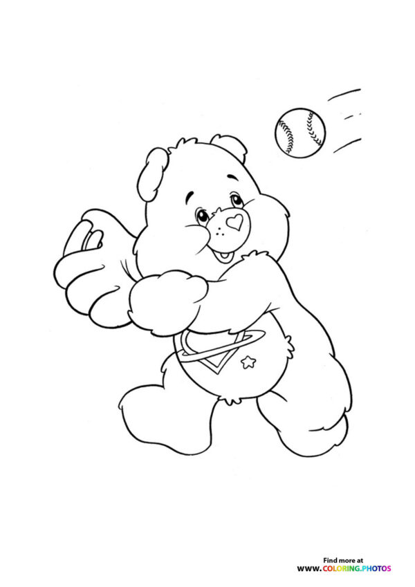 Teddy bear playing catch