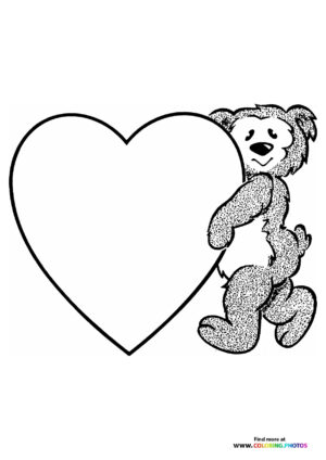 Teddy Bear Holding Valentine Heart