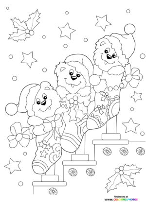 Christmas Stocking with Santa Faces