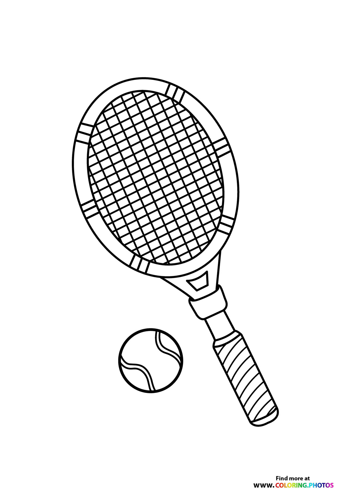 Tennis racket and ball