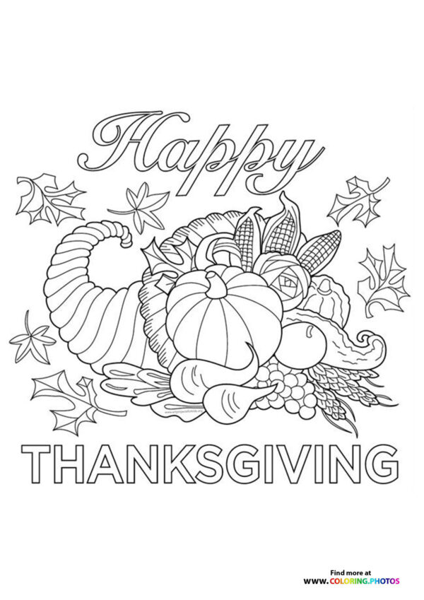 Thanksgiving food coloring page