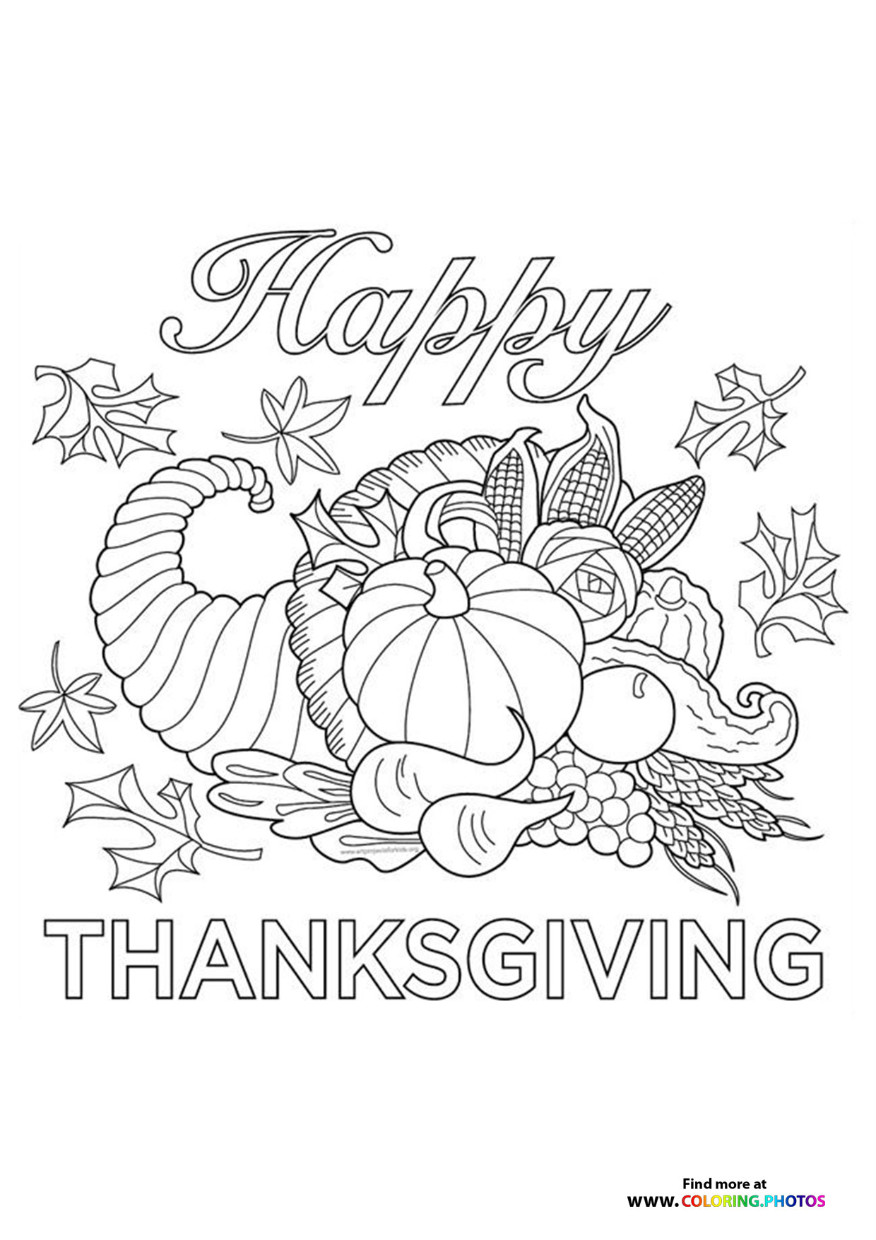 Thanksgiving food coloring page