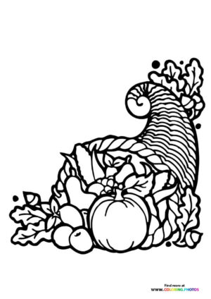 Thanksgiving Cornucopia with Harvest Vegetables