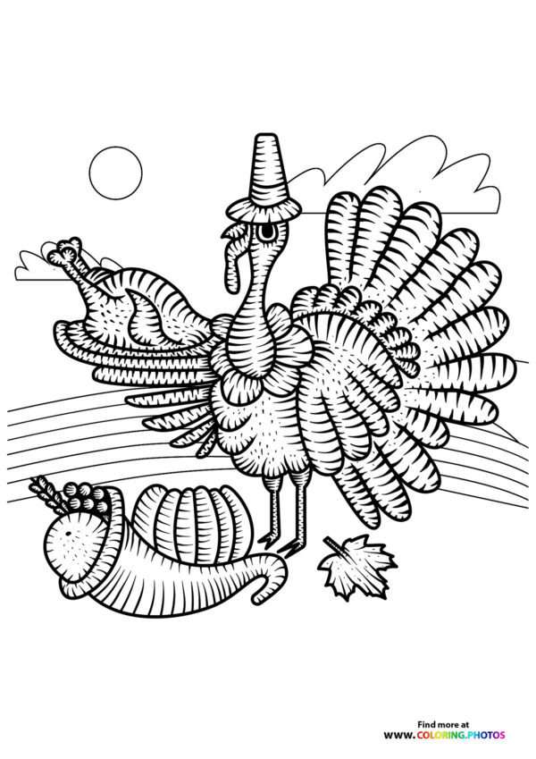 Thanksgiving turkey coloring page