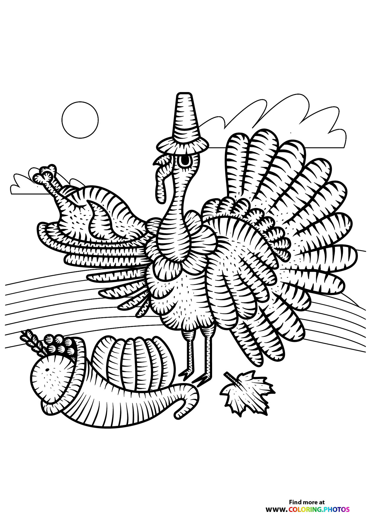 Thanksgiving turkey coloring page