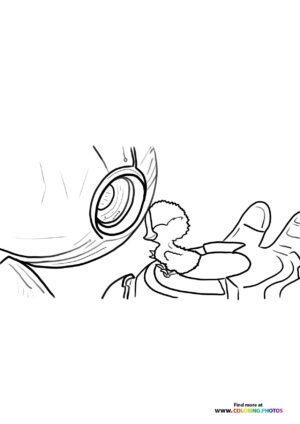 Roz Holding the Robot's Eye