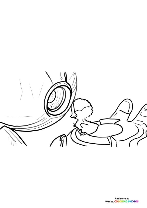 Roz Holding the Robot’s Eye