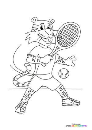 Tiger playing tennis