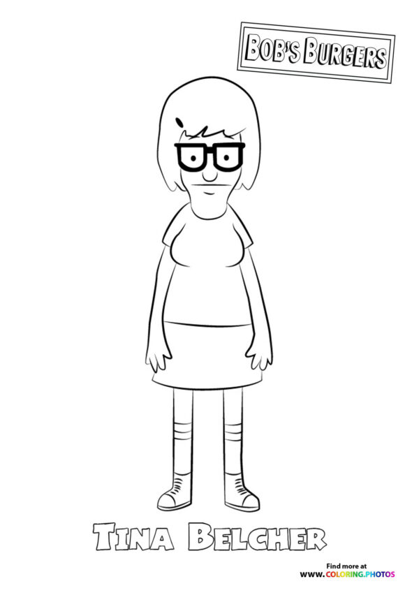Tina Belcher from Bob's Burgers coloring page