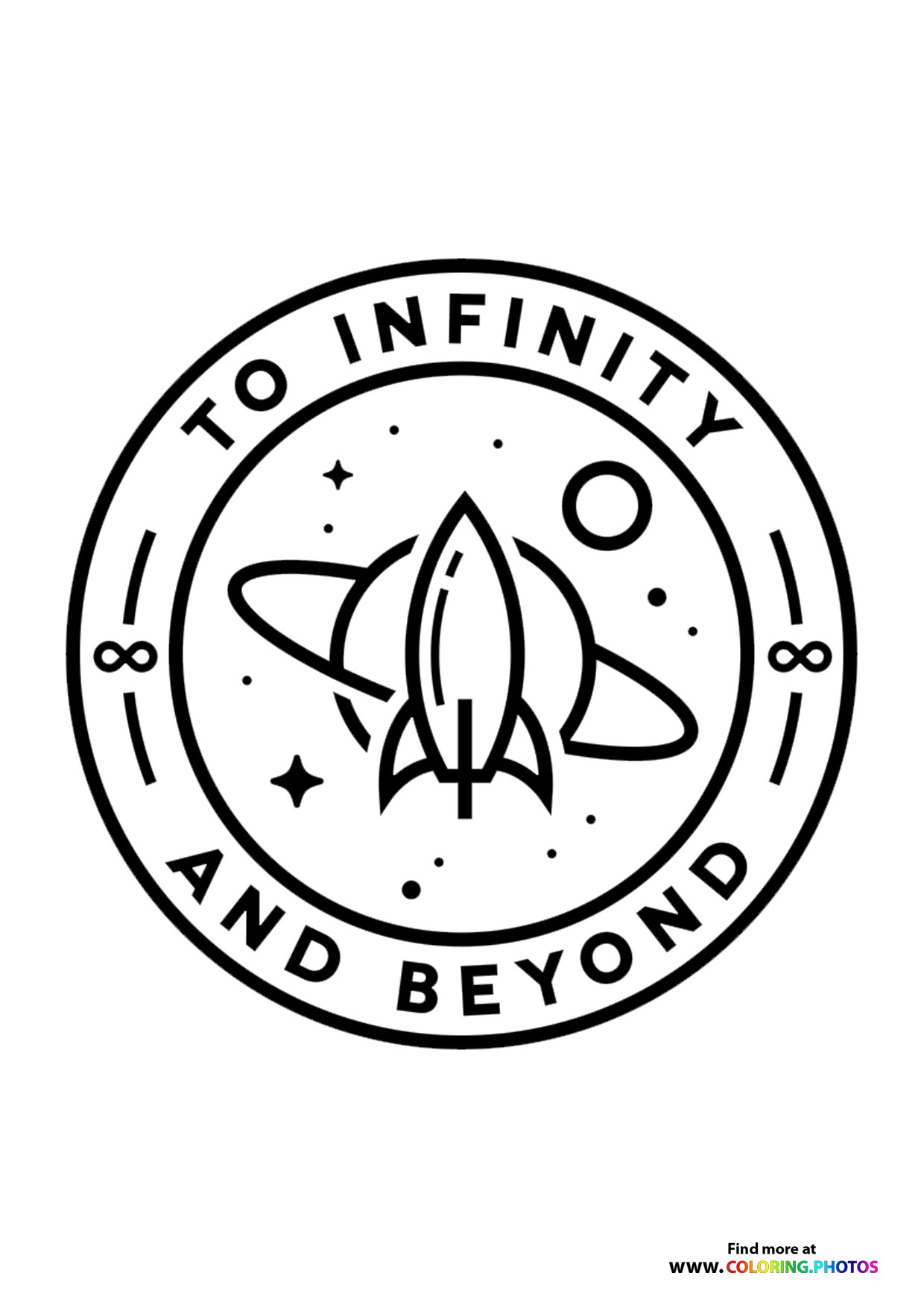To infinity and beyond coloring page