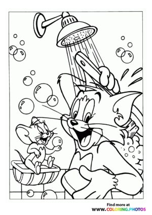Tom and Jerry showering