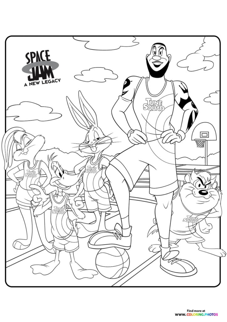 Tune Squad on field coloring page