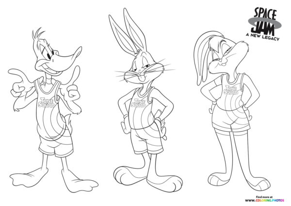Bugs, Duffy and Lola coloring page