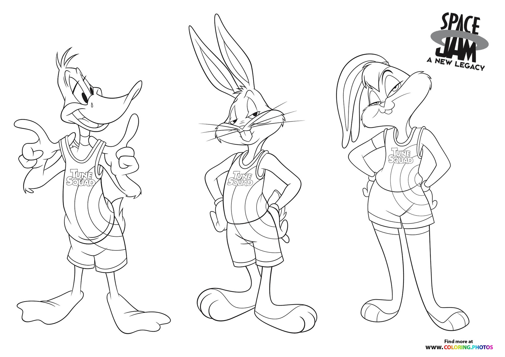 Bugs, Duffy and Lola coloring page