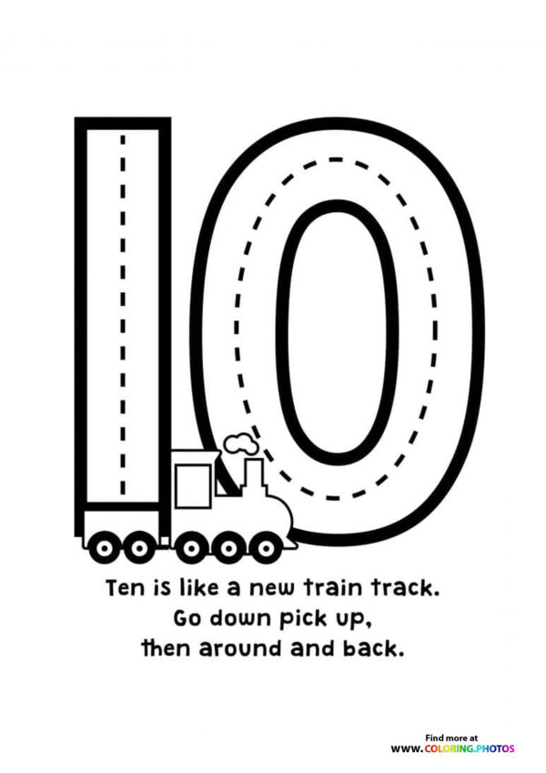 Trace numbers coloring pages page 10