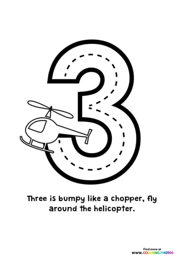 Trace numbers coloring pages page 3