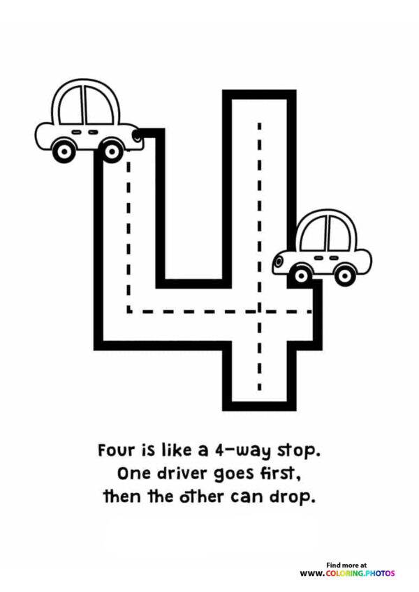 Trace numbers coloring pages page 4