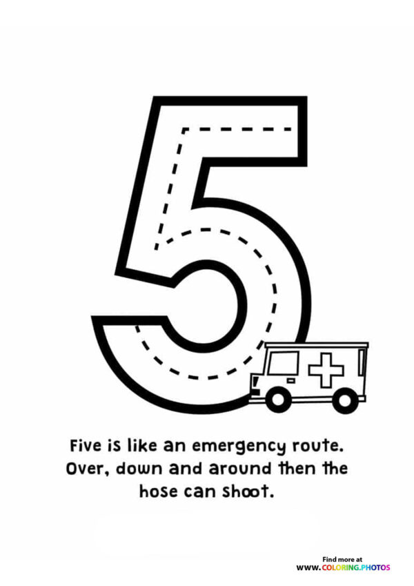 Trace numbers coloring pages page 5