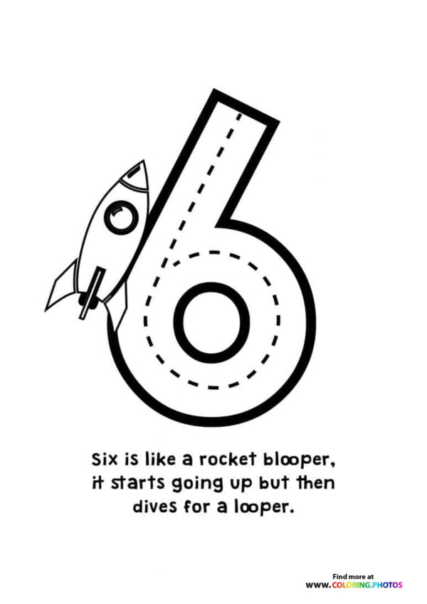 Trace numbers coloring pages page 6