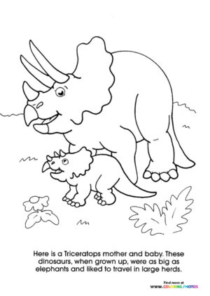 Triceratops mom and baby