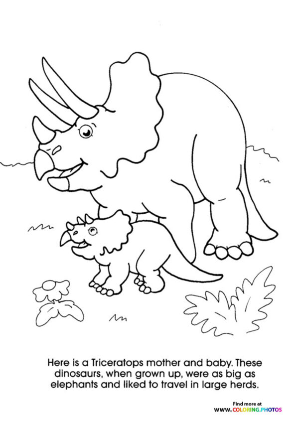 Triceratops mom and baby