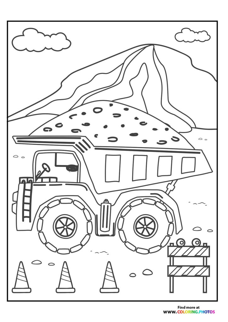 Truck hauling dirt