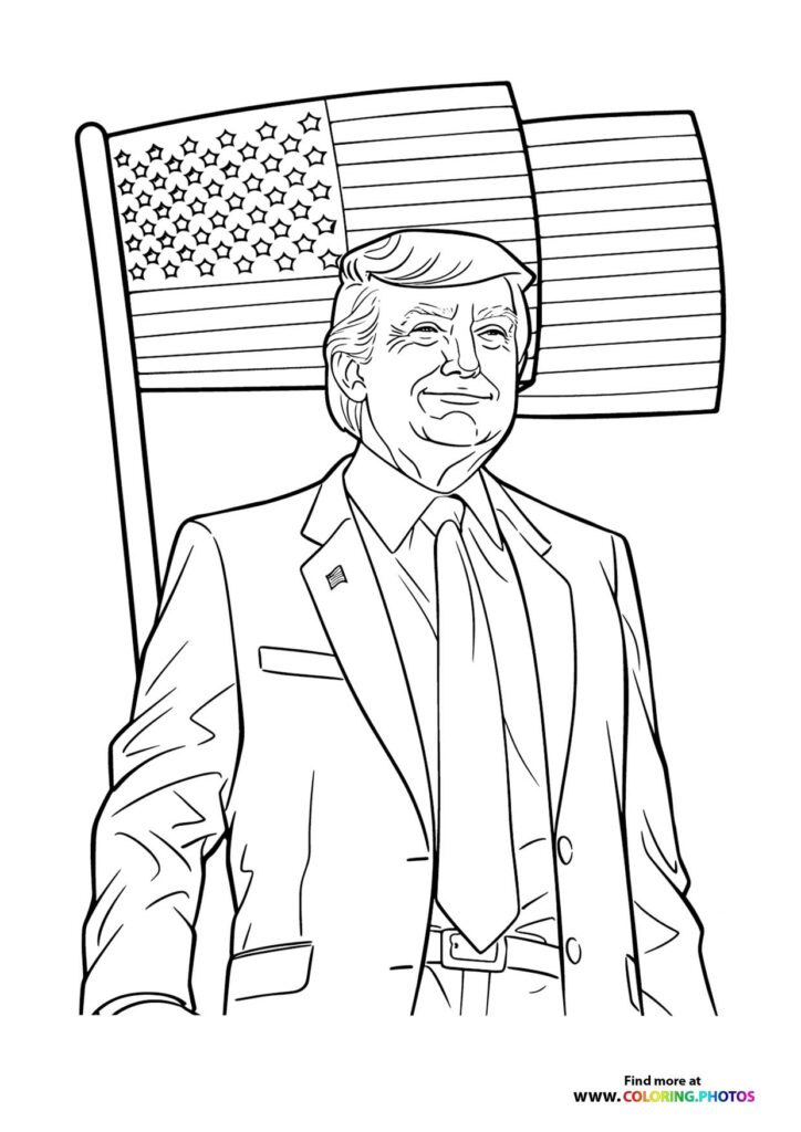 Trump with American flag