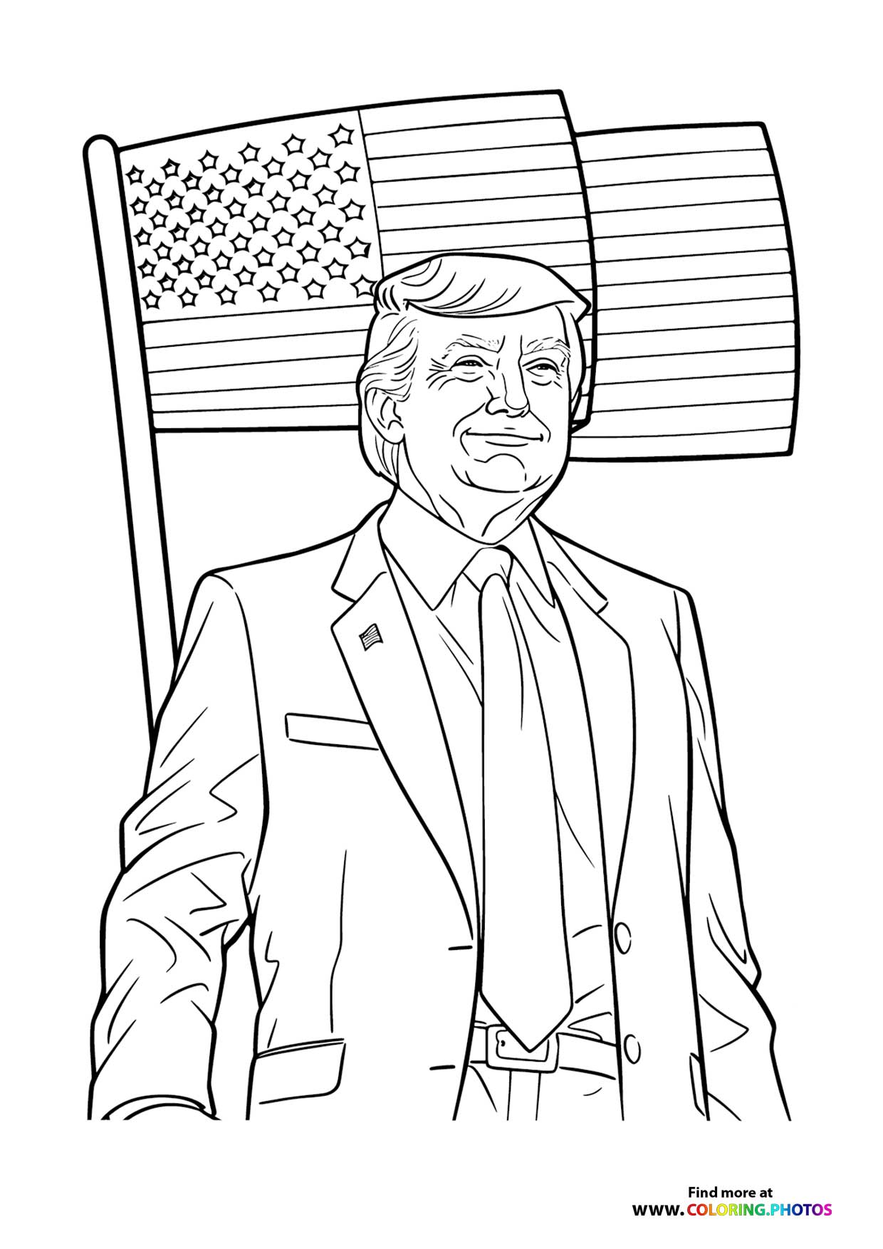 Trump with American flag