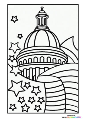Capitol Dome with American Flag