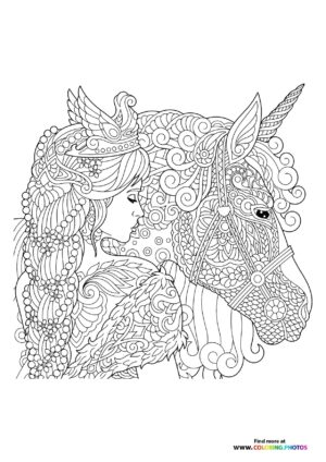 Unicorn and princess adult