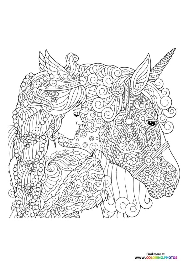 Unicorn and princess adult